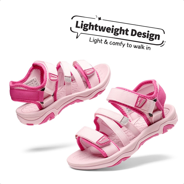 Kids Outdoor Athletic Sport Sandals - PINK HOT PINK - 4
